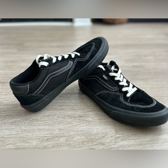 Vans Other - Vans Rowan Low Black Suede Canvas Skate Shoes
